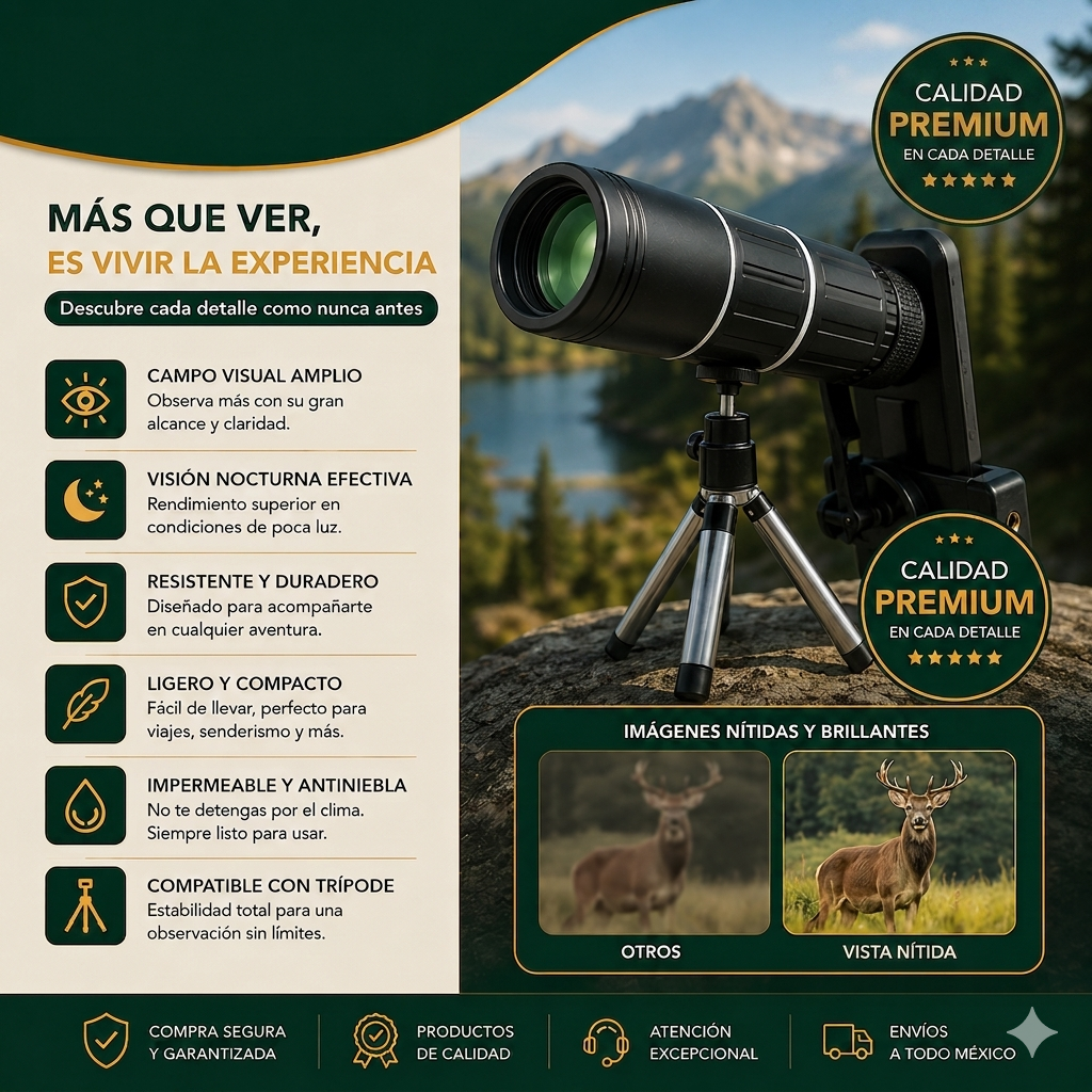 Monocular Telescópico HD Visión Nocturna