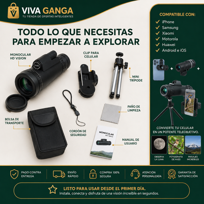 Monocular Telescópico HD Visión Nocturna