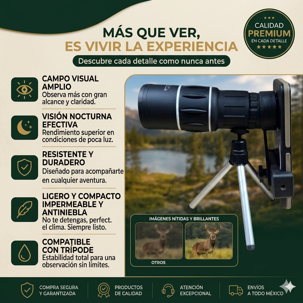 Monocular Telescópico HD Visión Nocturna