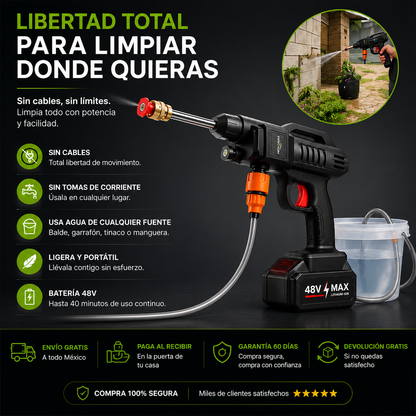 HidroMax Pro™ | Hidrolavadora Inalámbrica 48V