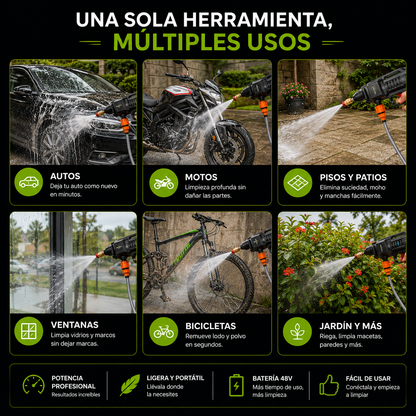 HidroMax Pro™ | Hidrolavadora Inalámbrica 48V