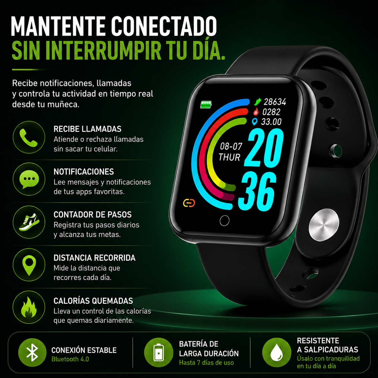 Smartwatch D20 Y68 Reloj Colores