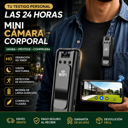 Mini Cámara Corporal WiFi HD™  Tu Seguridad Siempre Contigo