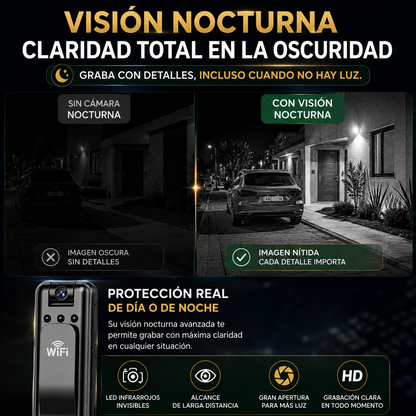 Mini Cámara Corporal WiFi HD™  Tu Seguridad Siempre Contigo