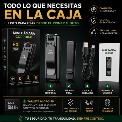 Mini Cámara Corporal WiFi HD™  Tu Seguridad Siempre Contigo