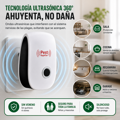 Repelente ultrasonico de plagas potente