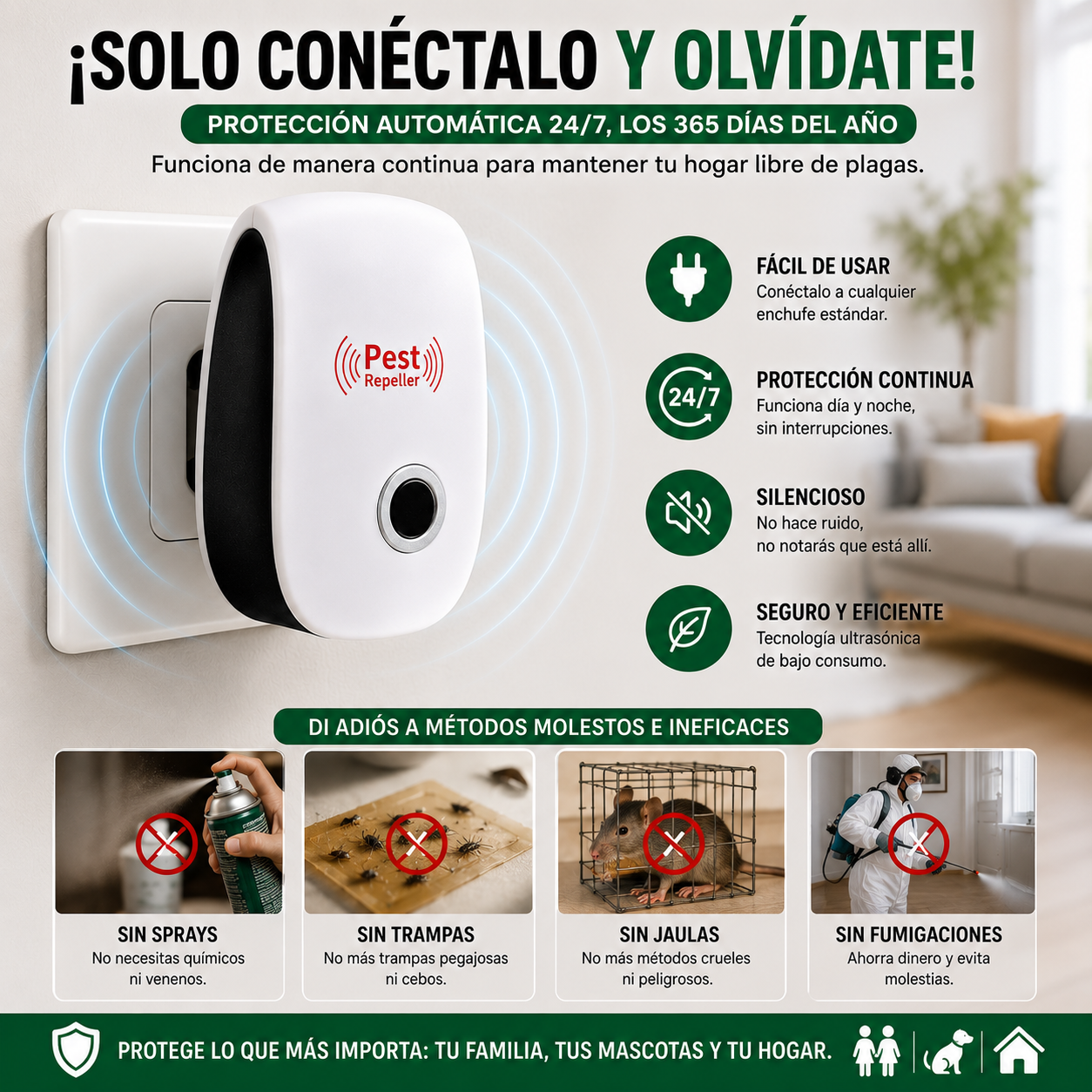 Repelente ultrasonico de plagas potente