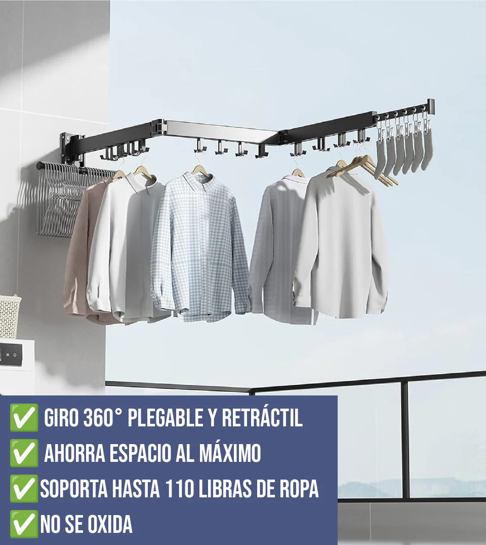 TendiFlex 360™ | Tendedero Plegable Giratorio de Gran Capacidad