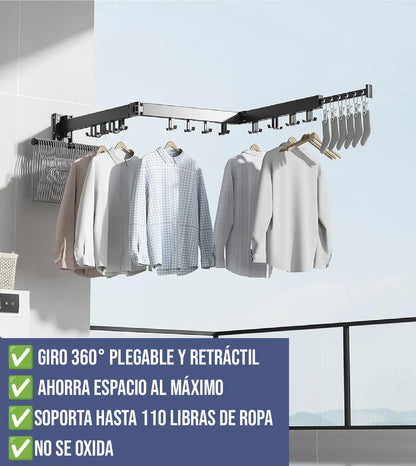 TendiFlex 360™ | Tendedero Plegable Giratorio de Gran Capacidad